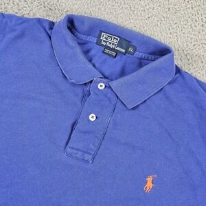 Polo Ralph Lauren Polo Shirt Mens XL Blue Pique Cotton Pony Logo Short Sleeve